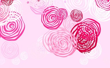 Light Pink vector natural pattern with roses.