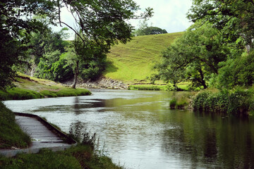 The River Wharfe in Burnsall, the Yorkshire Dales, North Yorkshire.