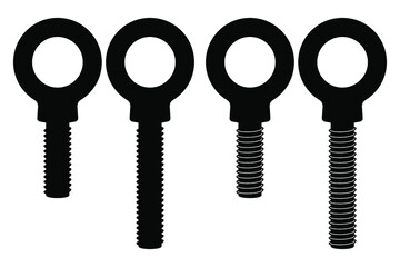 Concrete Eyebolt icon, Concrete Eyebolt vector silhouette.