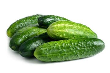 Fresh cucumbers isolated on white.