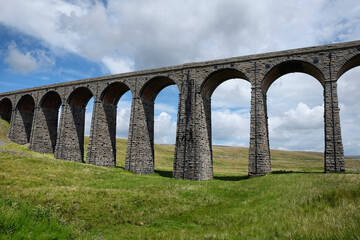 A view of the Ribblehead Viaduct, Ribblesdale in the Yorkshire Dales, North Yorkshire.