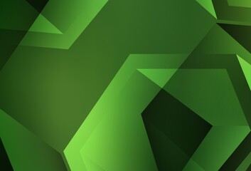 Dark Green vector gradient triangles pattern.