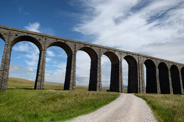 Fototapeta premium A view of the Ribblehead Viaduct, Ribblesdale in the Yorkshire Dales, North Yorkshire.