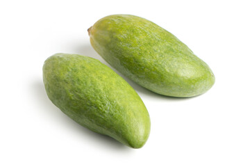 fresh green mango fruit isolated on white background