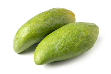 fresh green mango fruit isolated on white background