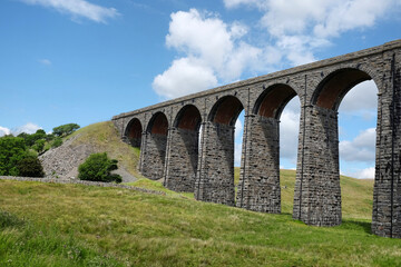 Fototapeta na wymiar A view of the Ribblehead Viaduct, Ribblesdale in the Yorkshire Dales, North Yorkshire.