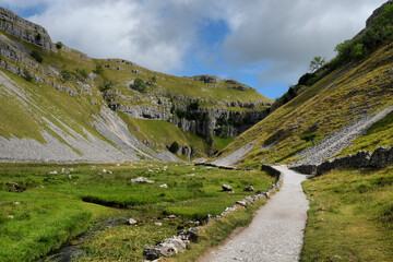 Limestone scenery Gordale Scar, Yorkshire Dales, UK
