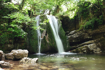 Janet's Foss waterfall on Gordale Beck, Yorkshire Dales, UK