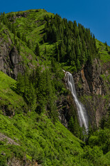 Schleierfall waterfall near Sportgastein place between big mountains