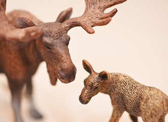 Toy Moose and Calf