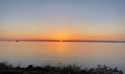 Sunset view over the sea