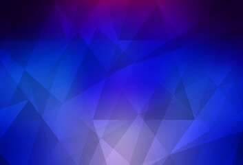 Dark Pink, Blue vector abstract polygonal background.