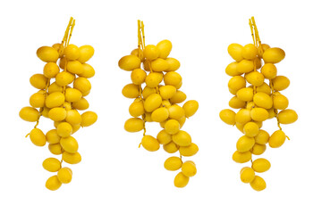 Fresh Date palm fruit isolated on white background.