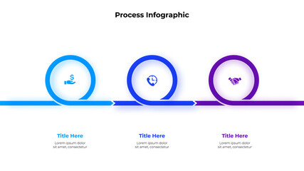 Three rings infographic. Business data visualization. Template for presentation. Design concept with 3 options, parts, steps or processes.