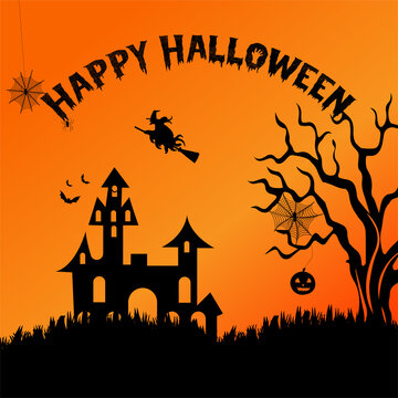 Halloween poster. Vector background.