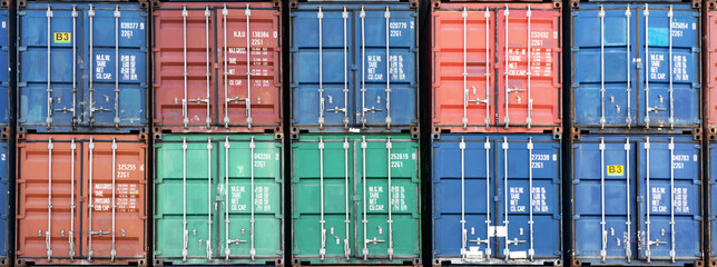 Banner of Stack of Containers at a Port