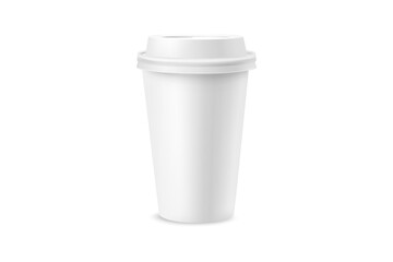 White paper cup for coffee, tea, chocolate and other hot drinks. White cup mockup. Disposable Cup. Take out mug 3D rendering model