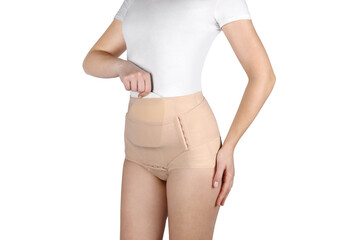 Postnatal Bandage. Medical Compression underwear. Orthopedic bandage underpants for lowering of the...