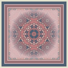 Creative trendy color abstract geometric pattern in red brown beige gray blue, vector seamless, can be used for printing onto fabric, interior, design, textile. Scarf design. Frame.