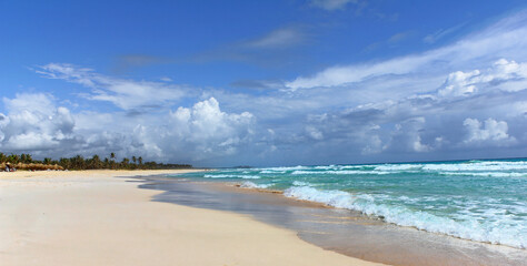 Upcoming storm on a sandy beach