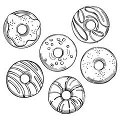 Donuts. Vector illustration.
