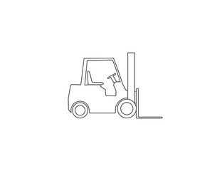 Fork truck, forklift, transport outline icon. Vector illustration.