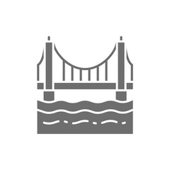 Golden Gate Bridge, San Francisco, USA grey icon.