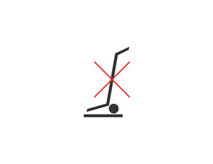 No hand truck here symbol, icon. Vector illustration.