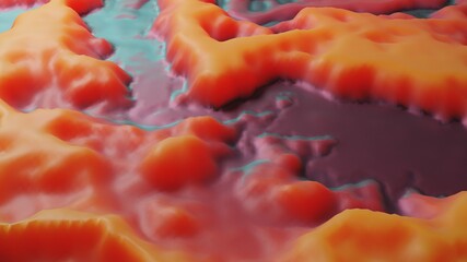 3d render abstract wallpaper with rusty gel substance.