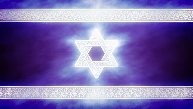 lighting Israel flag with david star, backdrop