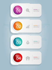abstract tab bar vertical infographics presentation element template