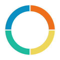Infographic pie chart. Cycle presentation diagram 4 section. Vector isolated on white background