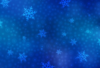 Light BLUE vector backdrop in holiday style.