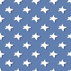 Seamless vector pattern with cute hand-drawn stars. For textile, package design, banners.