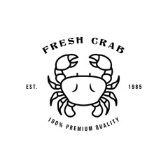 Seafood fresh crab vintage logo vector icon illustration