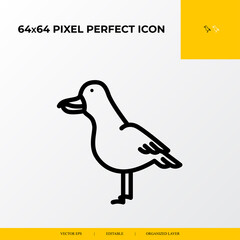 Seagull icon . part ocean and sea life icon set. 64x64 pixel perfect vector icon illustration