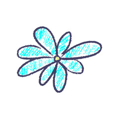 Flower icon. Chamomile. Colored silhouette. Vector simple flat graphic hand drawn illustration. The isolated object on a white background. Isolate.