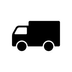 Van icon. Delivery truck. Black silhouette. Side view. Vector simple flat graphic illustration. The isolated object on a white background. Isolate.