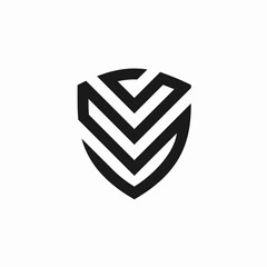 logo creative shield and letter V