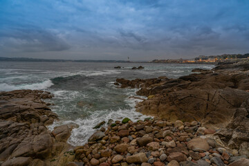 Coast near Hercules Tower (La Coruna, Spain).