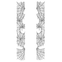 Beautiful spider web. Halloween decor. Decoration for the holiday. Vector illustration isolated on background.