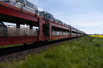 Naklejka premium train on railway station