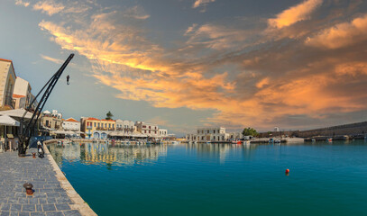 Fototapeta na wymiar Old Venetian harbour, Rethymno, Crete island, Greece
