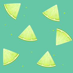 Pattern with lime. Vector Illustration.