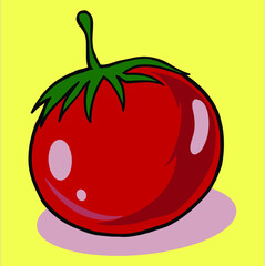 illustration of a apple and tomato