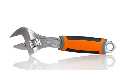 Obraz premium A cap wrench with a smooth resizing mechanism, an accurate gas wrench, isolated on a white background