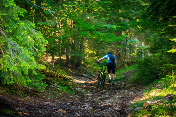 Obraz premium Mountain biking