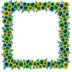 shades of blue and green flowers