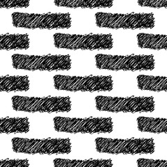 Seamless pattern with black pencil brushstrokes