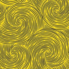Fototapeta premium Abstract vector seamless yellow background with black circles.